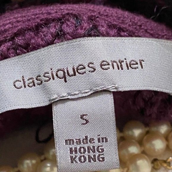 Classiques Entier Purple Wool Double Breasted Cardigan Sweater 3/4 Sleeve Sz S - Picture 2 of 9